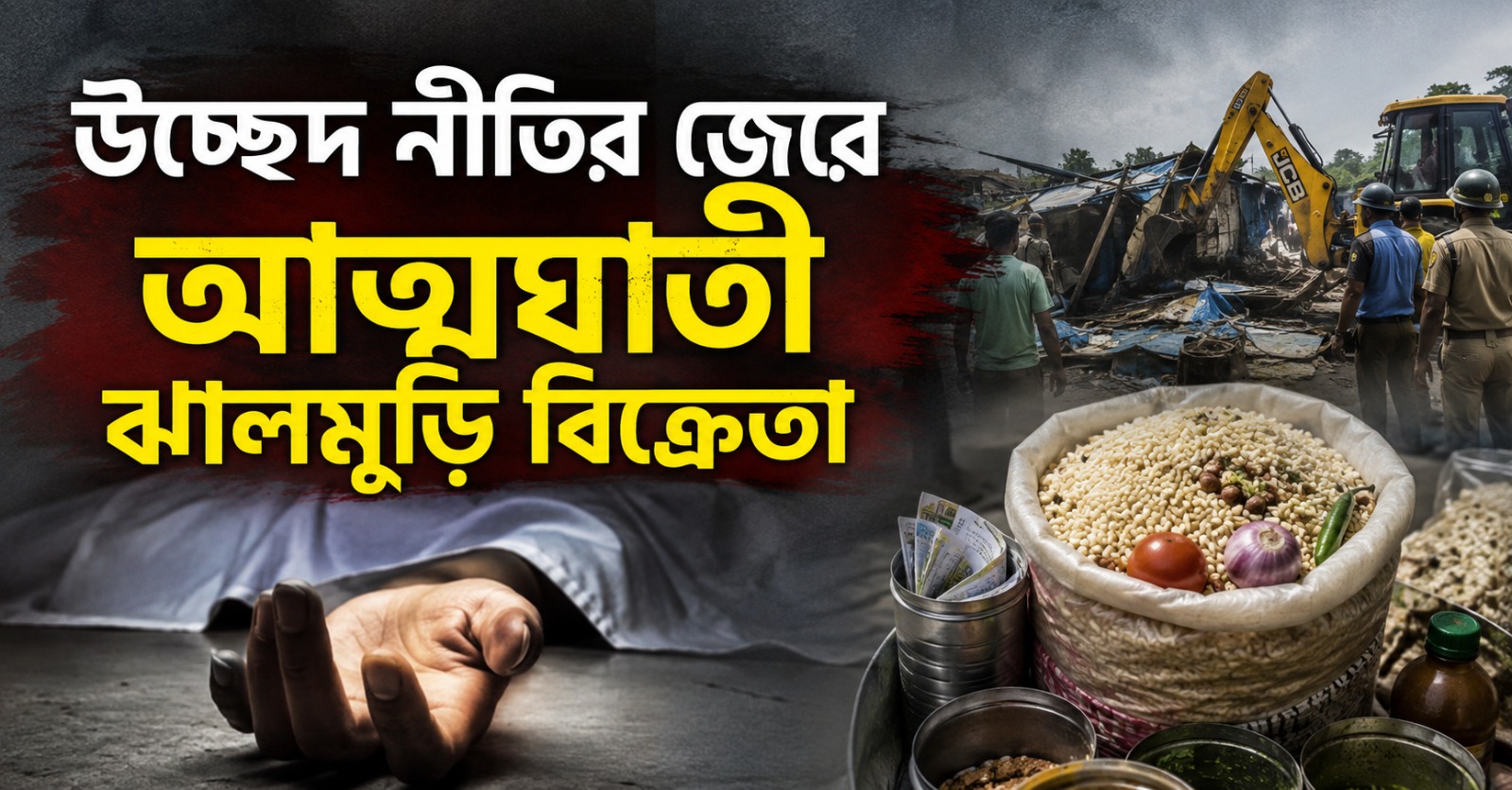 বিজেপির উচ্ছেদ নীতির জের, লাইনে ঝাঁপ দিয়ে আত্মঘাতী ঝালমুড়ি বিক্রেতা