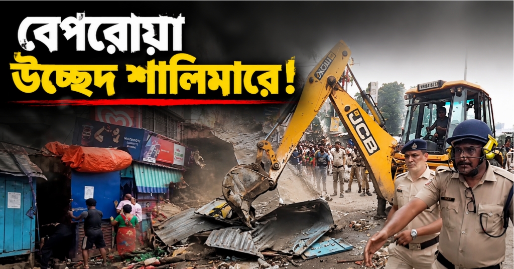 শালিমারে রেলের বুলডোজার! উচ্ছেদের জেরে রাতারাতি গৃহহীন হাজারেরও বেশি মানুষ