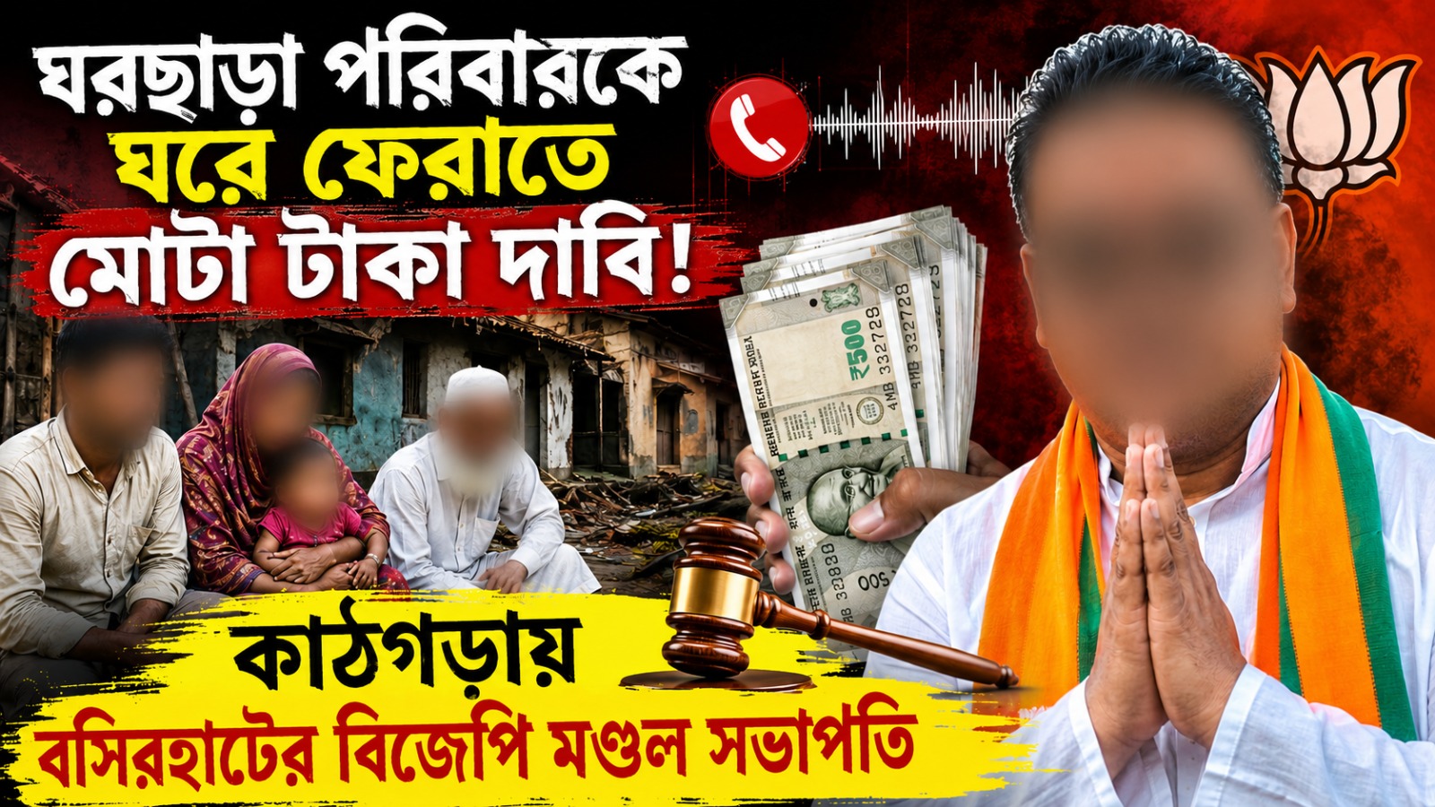 ঘরছাড়া পরিবারকে ঘরে ফেরাতে মোটা টাকা দাবি! কাঠগড়ায় বসিরহাটের বিজেপি মণ্ডল সভাপতি