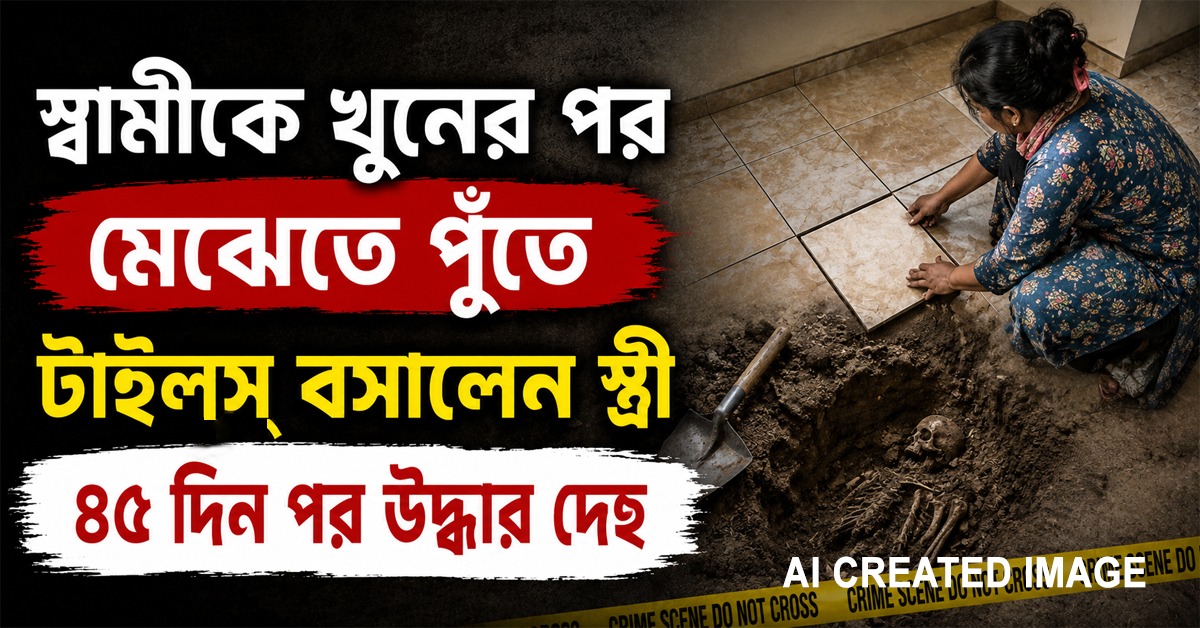 স্বামী খুনের পর দেহ লুকোতে মেঝেতে টাইলস বসালেন স্ত্রী, ৪৫ দিন পর উদ্ধার দেহ