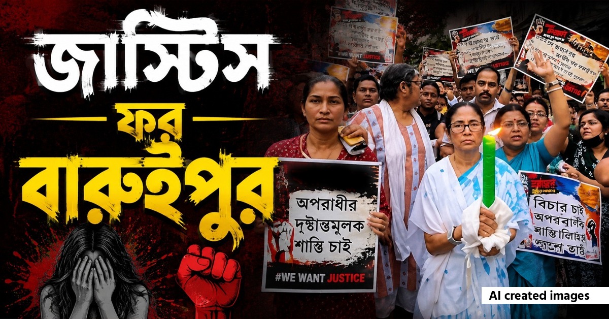 জাস্টিস ফর বারুইপুর: মোমবাতি হাতে রাজপথে প্রতিবাদ মিছিল মমতার