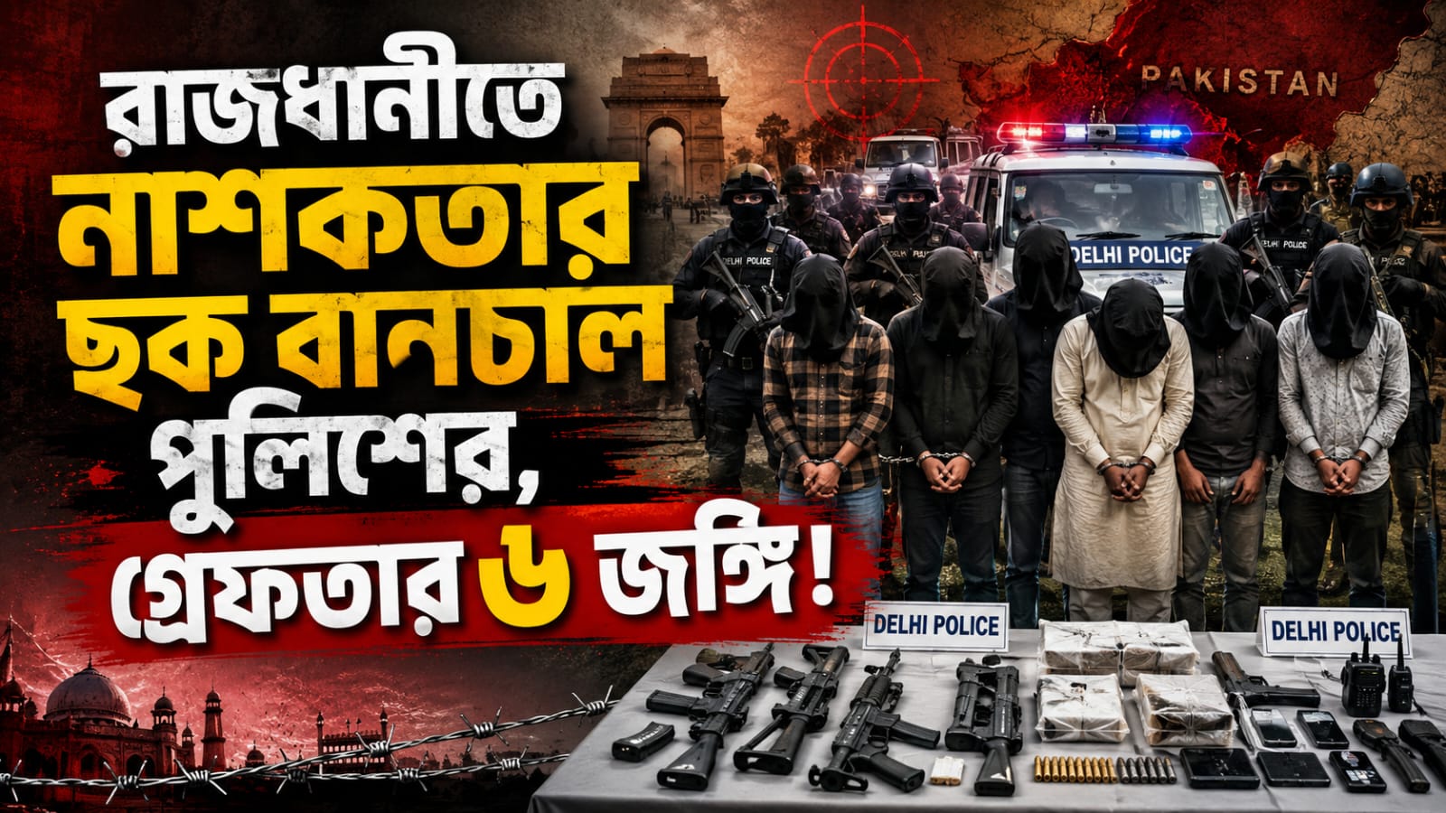 দেশজুড়ে নাশকতার ছক! পুলিশি তৎপরতায় গ্রেফতার ৬ জঙ্গি