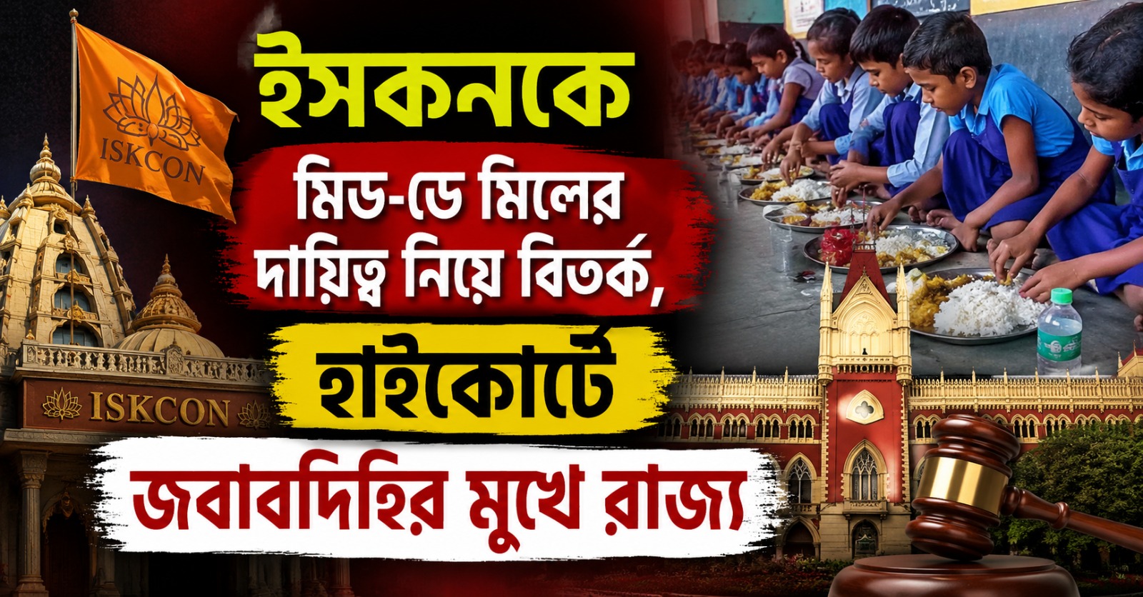 ইসকনকে মিড-ডে মিলের দায়িত্ব নিয়ে বিতর্ক, হাইকোর্টে জবাবদিহির মুখে রাজ্য