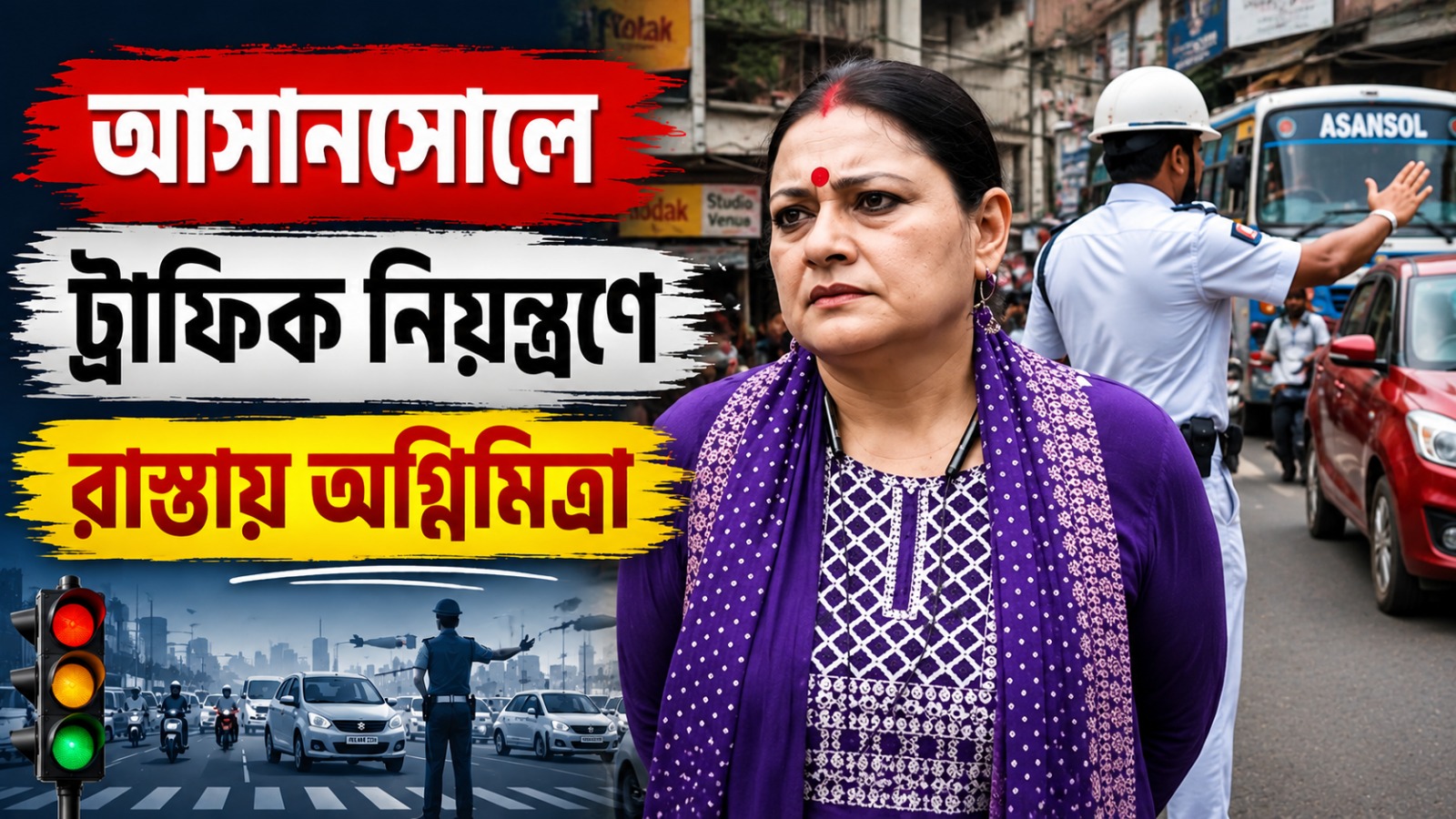 আসানসোলে ট্রাফিক নিয়ন্ত্রণে রাস্তায় নামলেন অগ্নিমিত্রা, বাস-অটোচালকদের হুঁশিয়ারি মন্ত্রীর!