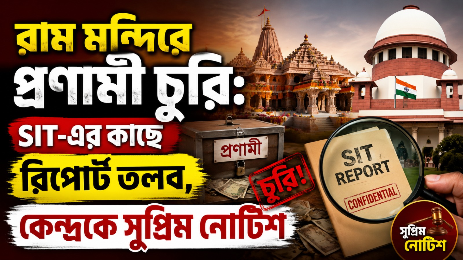 রাম মন্দিরে প্রণামী চুরি: SIT-এর কাছে রিপোর্ট তলব, কেন্দ্রকে সুপ্রিম নোটিশ