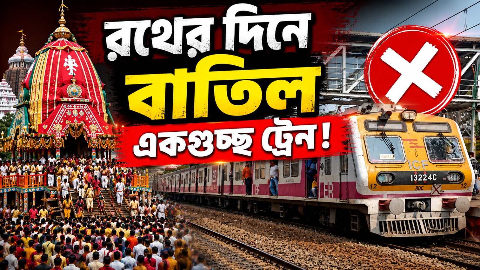 রথযাত্রার মরশুমে বাতিল একগুচ্ছ ট্রেন! যাত্রী ভোগান্তির আশঙ্কা