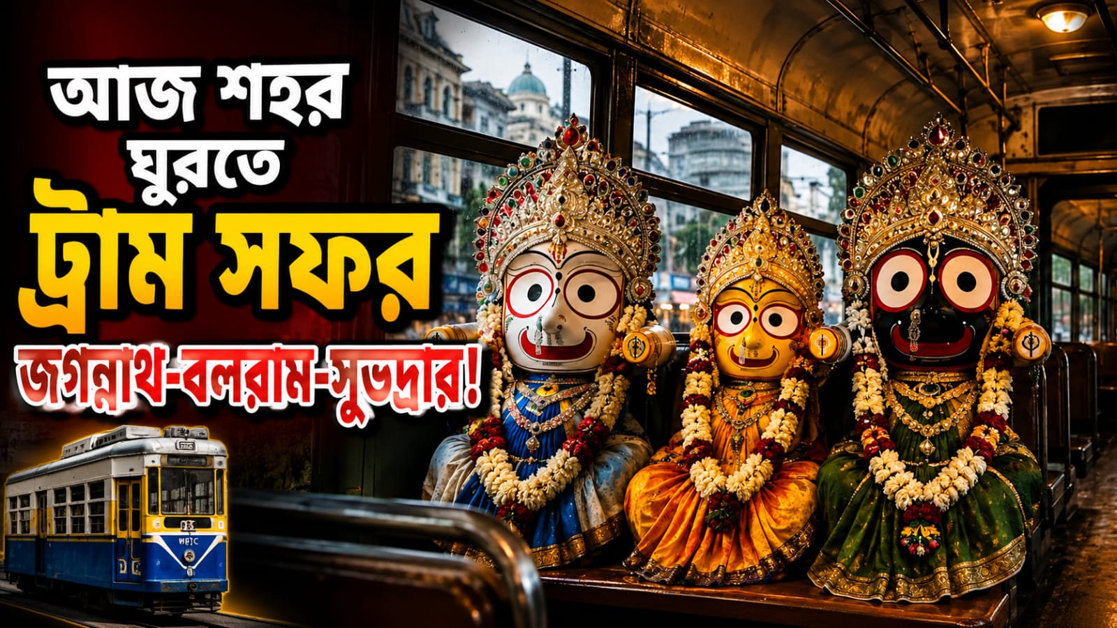 রথযাত্রায় চমক কলকাতায়, আজ শহর ঘুরতে ট্রাম সফর জগন্নাথ-বলরাম- সুভদ্রার!