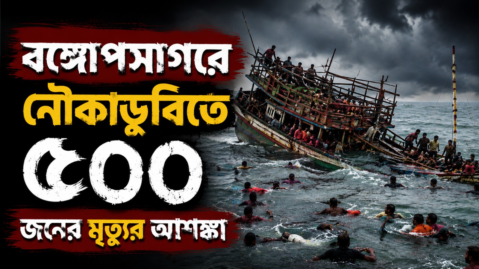 বঙ্গোপসাগরে একসঙ্গে দুটি নৌকা ডুবে ৫০০ জনের মৃত্যুর আশঙ্কা!
