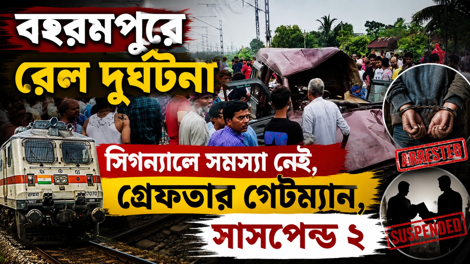 বহরমপুরে রেল দুর্ঘটনায় সিগন্যালে সমস্যা নেই, গ্রেফতার গেটম্যান, সাসপেন্ড ২