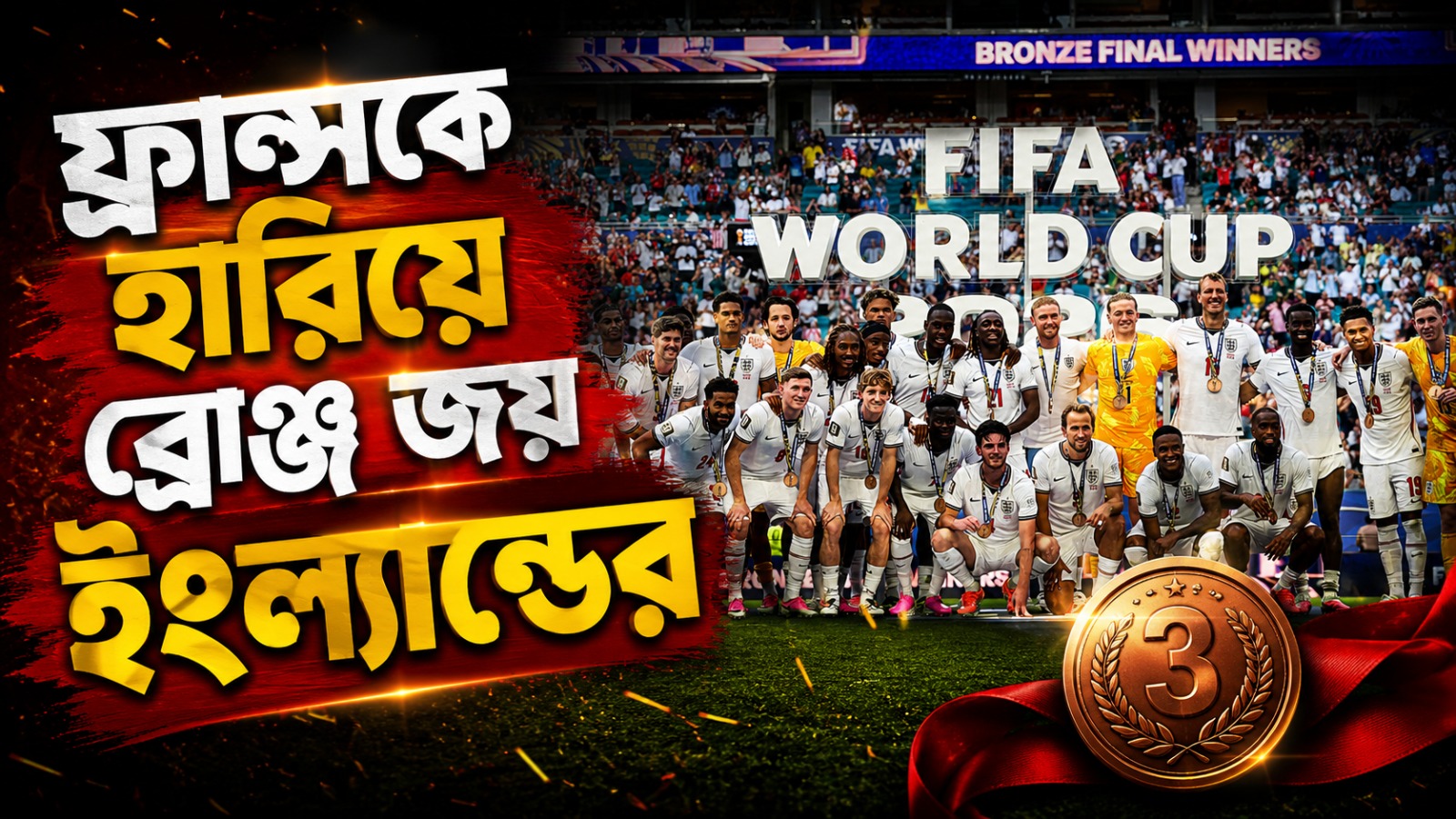 ১০ গোলের থ্রিলার, টানটান উত্তেজনার ম্যাচে ফ্রান্সকে হারিয়ে ব্রোঞ্জ জয় ব্রিটিশদের