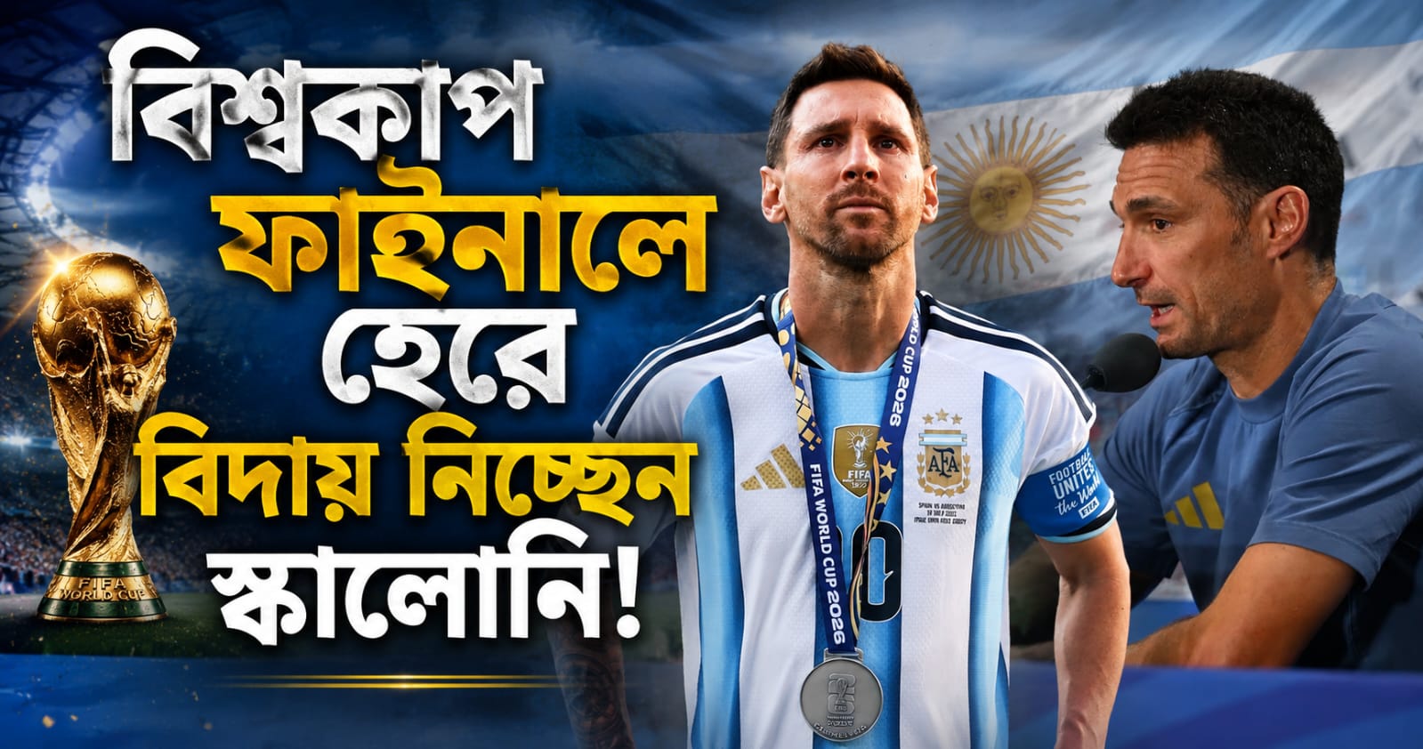 মেসিকে আবেগপ্রবণ বার্তা আর্জেন্তিনা ফুটবল সংস্থার, কান্না ভেজা চোখে বিদায়ের ইঙ্গিত স্কালোনির