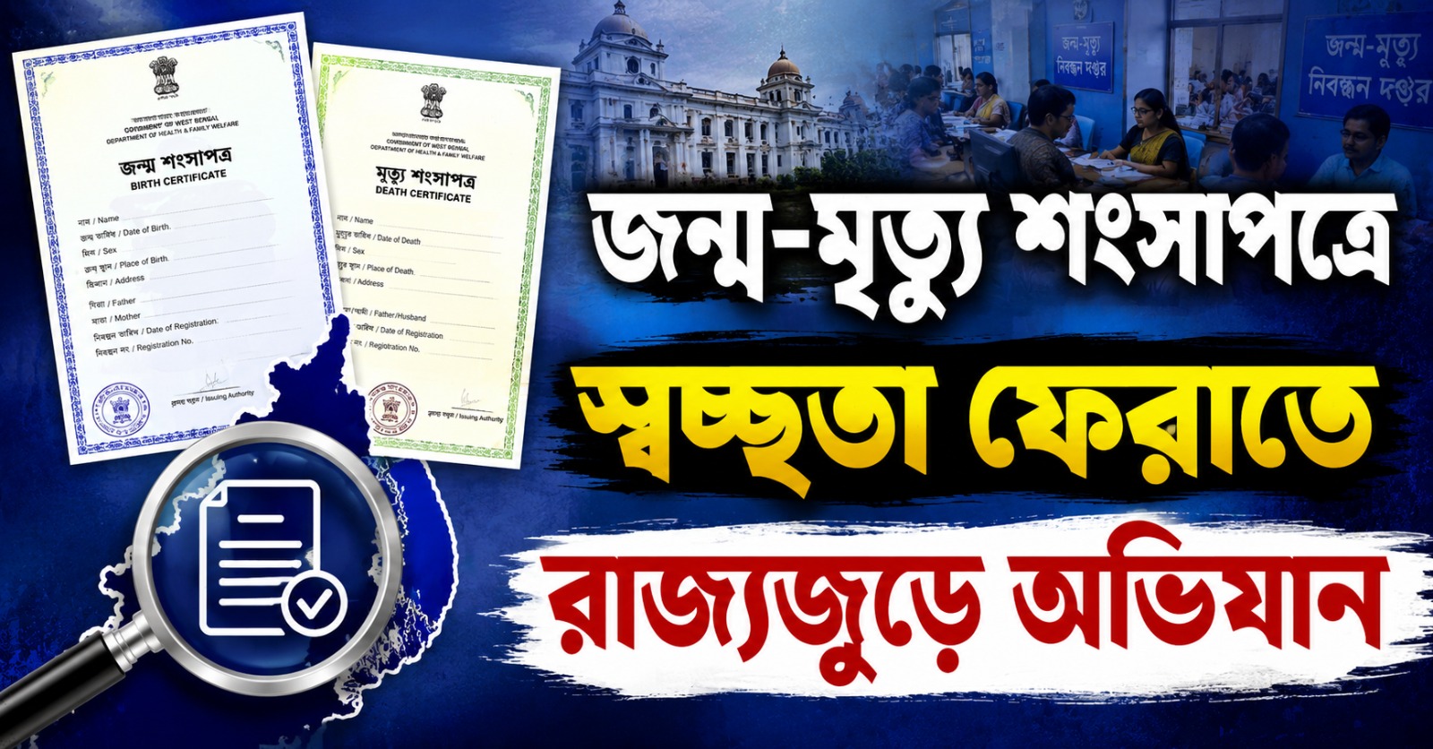 জন্ম-মৃত্যু শংসাপত্রে স্বচ্ছতা ফেরাতে রাজ্যজুড়ে অভিযান, কড়া নির্দেশ মুখ্যসচিবের