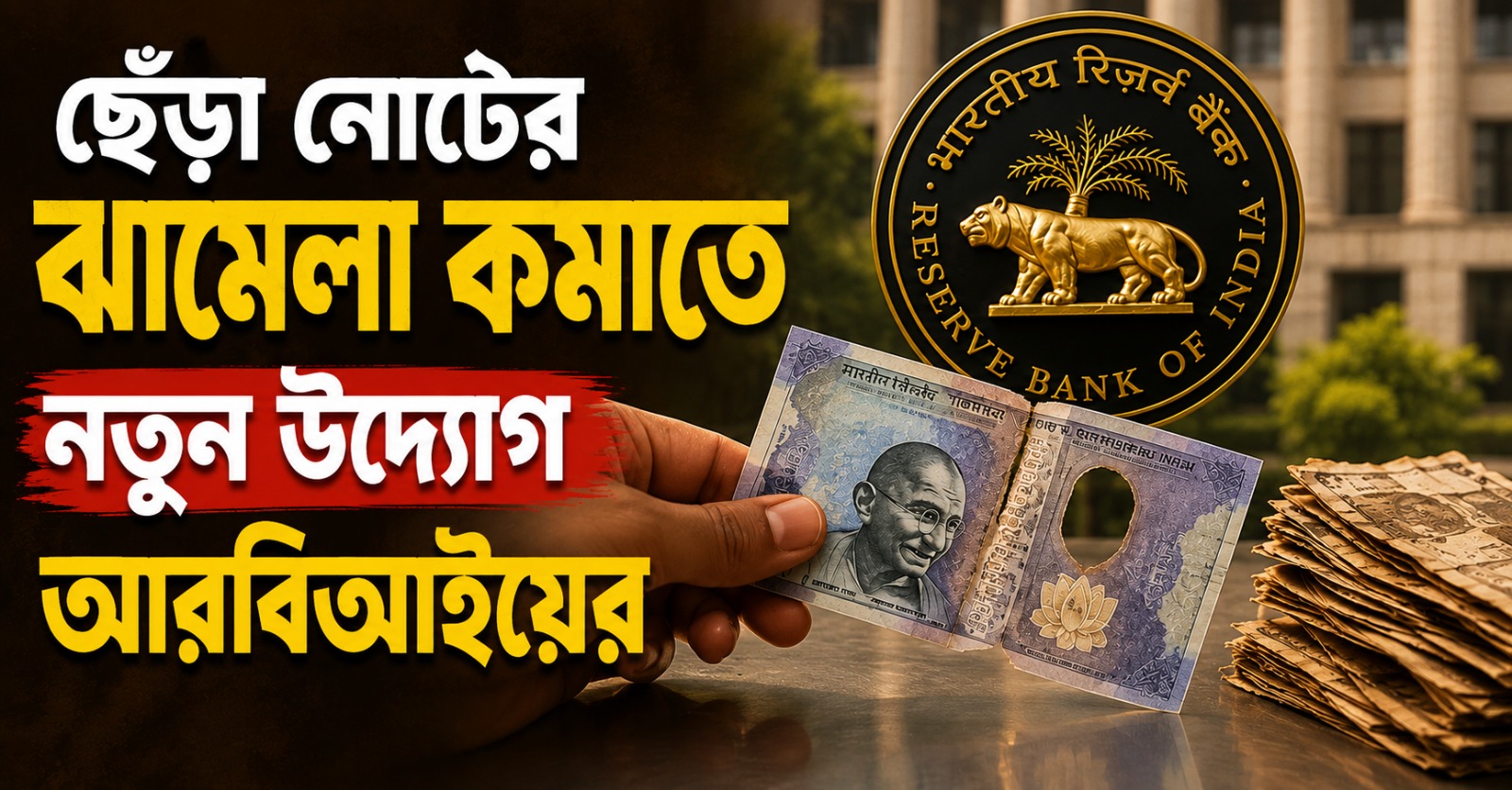 ছেঁড়া নোটের ঝামেলা কমাতে নতুন উদ্যোগ আরবিআইয়ের