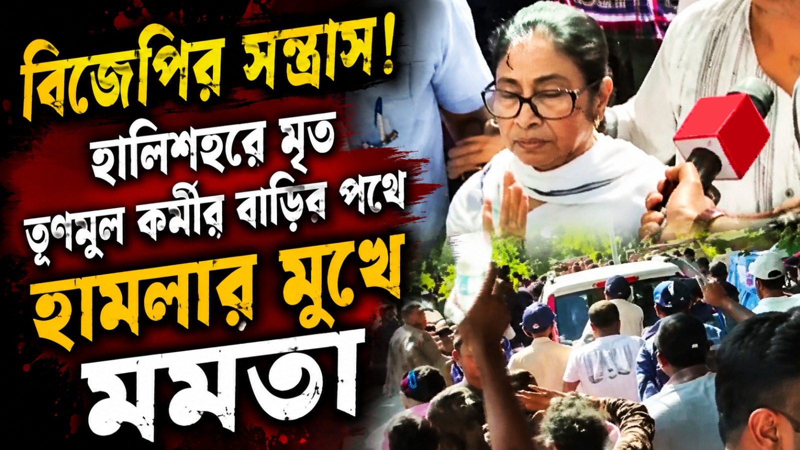 বিজেপির সন্ত্রাস! হালিশহরে মৃত তৃণমূল কর্মীর বাড়ির পথে হামলার মুখে দলনেত্রী, পুলিশমন্ত্রীকে নিশানা মমতার