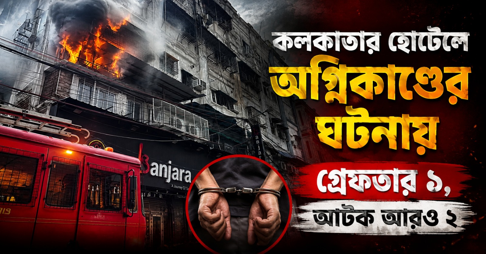 কলকাতার হোটেলে অগ্নিকাণ্ডের ঘটনায় গ্রেফতার ১, আটক আরও ২