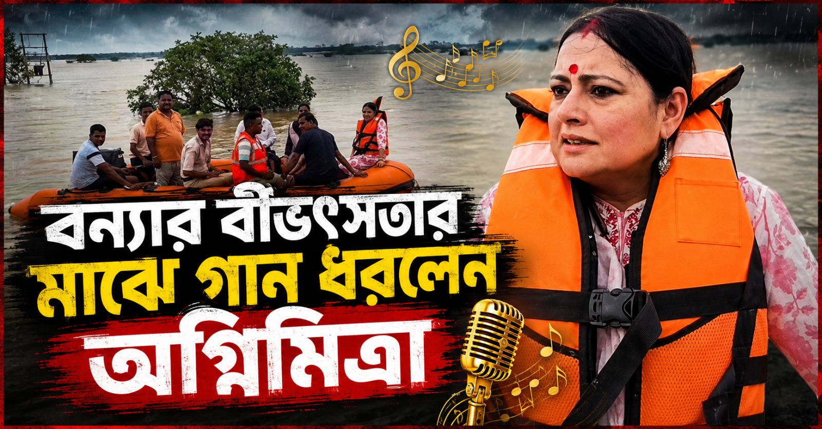 আশ্চর্য সৌন্দর্যবোধ মন্ত্রী মহাশয়ার! বন্যার বীভৎসতার মধ্যেই 'সুজলাং সুফলাং' গান ধরলেন অগ্নিমিত্রা