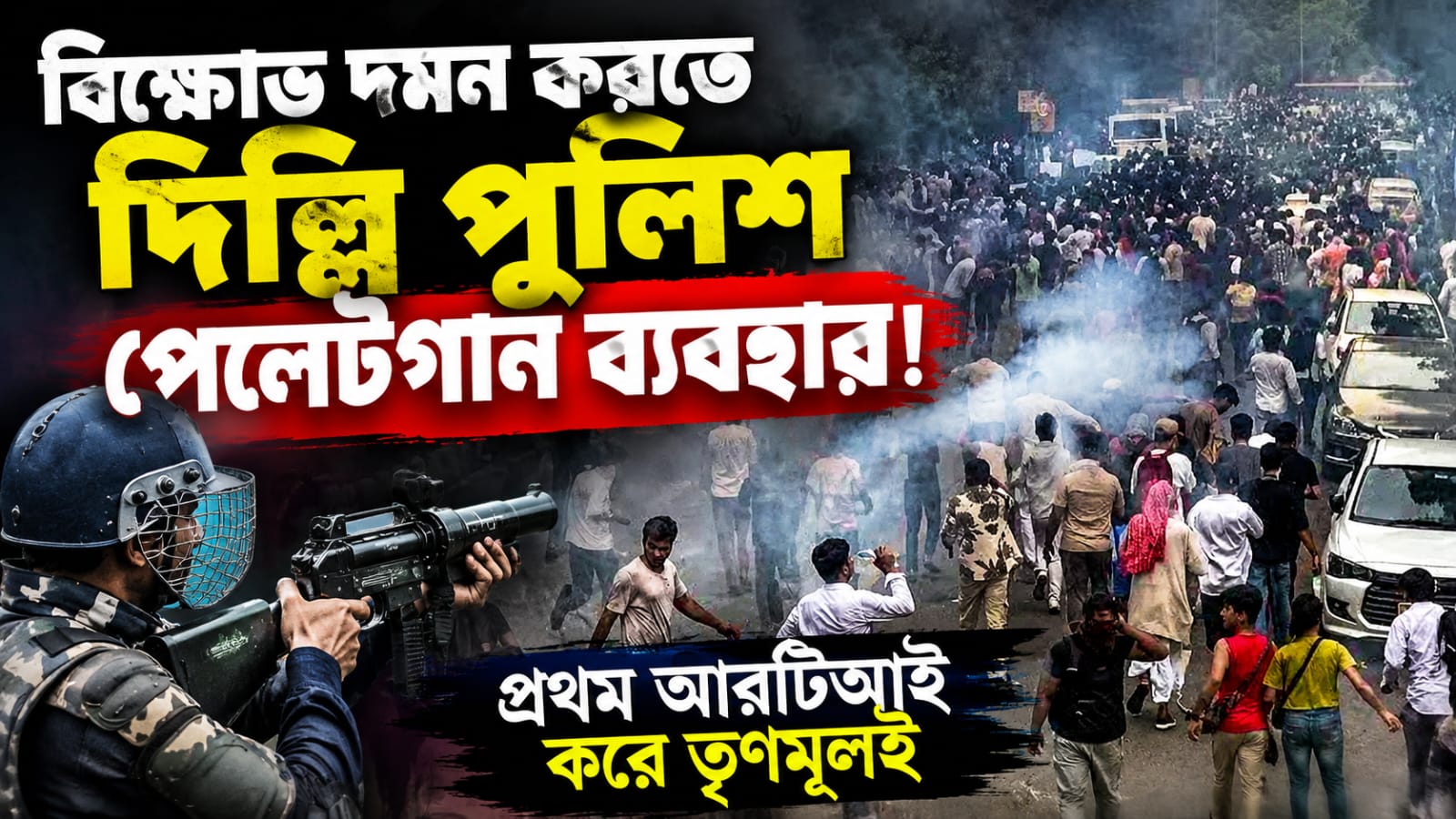 বিক্ষোভ দমন করতে দিল্লি পুলিশ পেলেটগান ব্যবহার!প্রথম আরটিআই করে তৃণমূলই