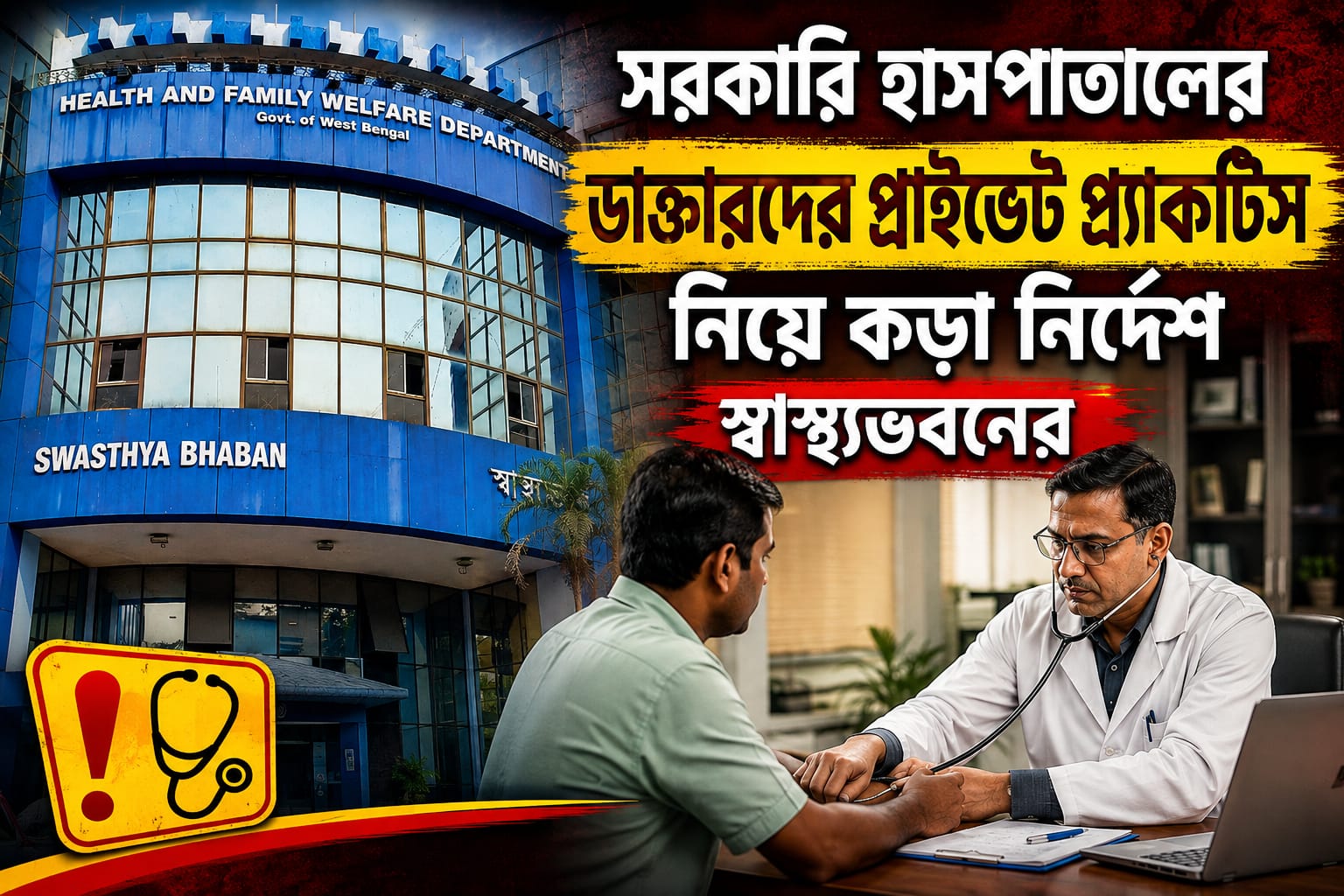 রোগী ভর্তি হওয়ার পর প্রাইভেট প্র্যাকটিস নিয়ে সরকারি হাসপাতালে কড়াকড়ি!