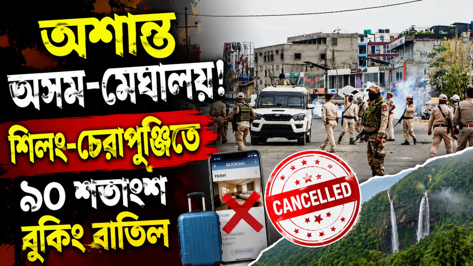 অশান্ত অসম-মেঘালয়! শিলং-চেরাপুঞ্জিতে ৯০ শতাংশ বুকিং বাতিল
