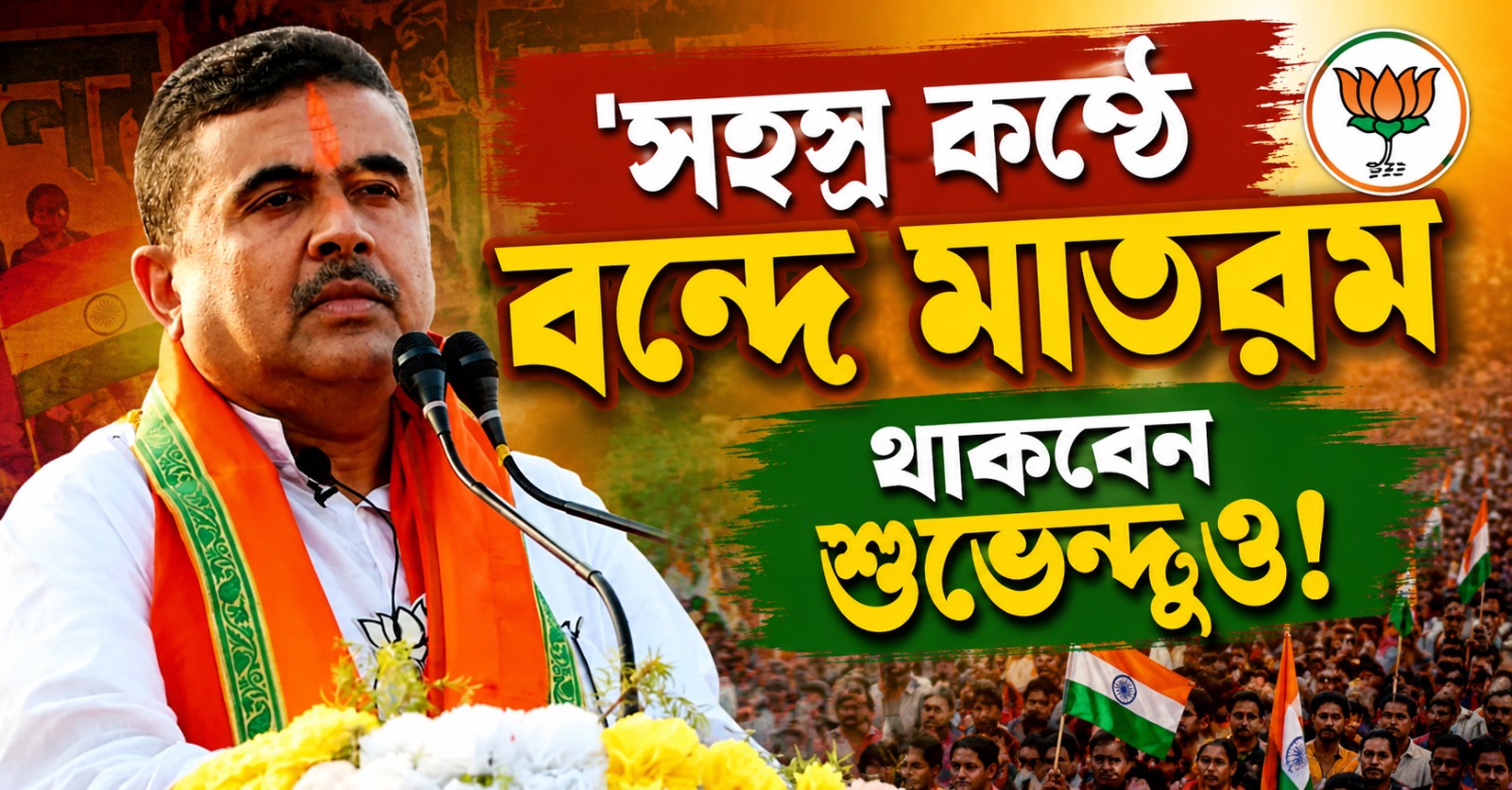 JU-র হামলা-বিতর্কের মধ্যেই ৮বি মোড়ে ‘সহস্র কণ্ঠে বন্দে মাতরম’, থাকবেন শুভেন্দুও
