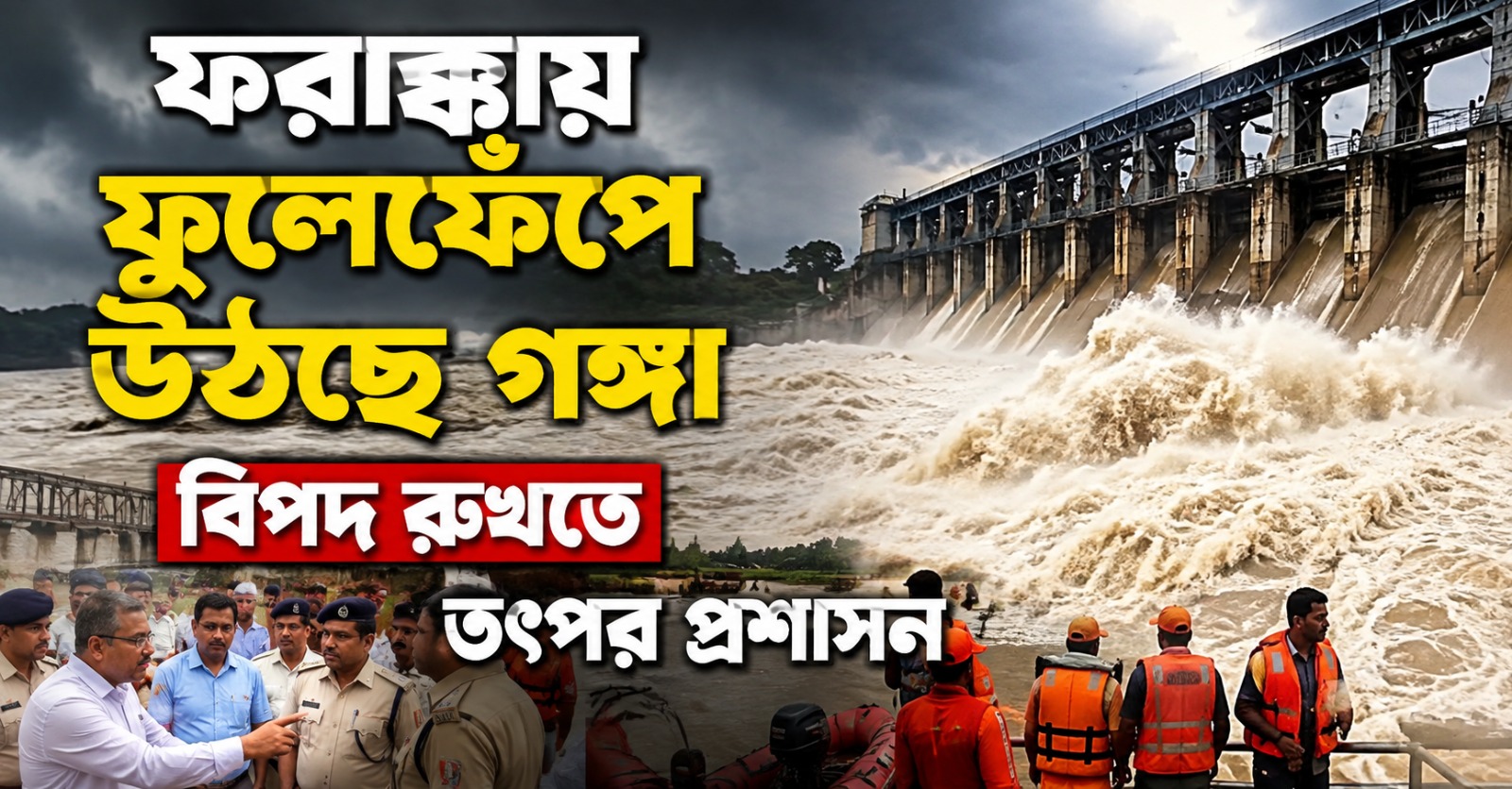 ফরাক্কায় ফুলেফেঁপে উঠছে গঙ্গা, বিপদ রুখতে তৎপর প্রশাসন