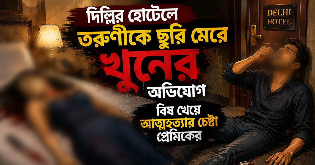 দিল্লির হোটেলে তরুণীকে ছুরি মেরে খুনের অভিযোগ, বিষ খেয়ে আত্মহত্যার চেষ্টা প্রেমিকের
