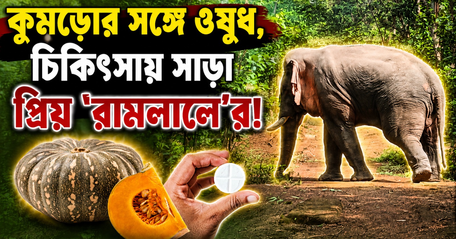 কুমড়োর সঙ্গে ওষুধ, চিকিৎসায় সাড়া জঙ্গলমহলের প্রিয় ‘রামলালে’র!