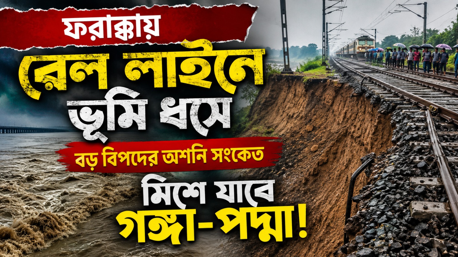 ফরাক্কায় রেল লাইনে ভূমি ধসে বড় বিপদের অশনি সংকেত, মিশে যাবে গঙ্গা-পদ্মা!