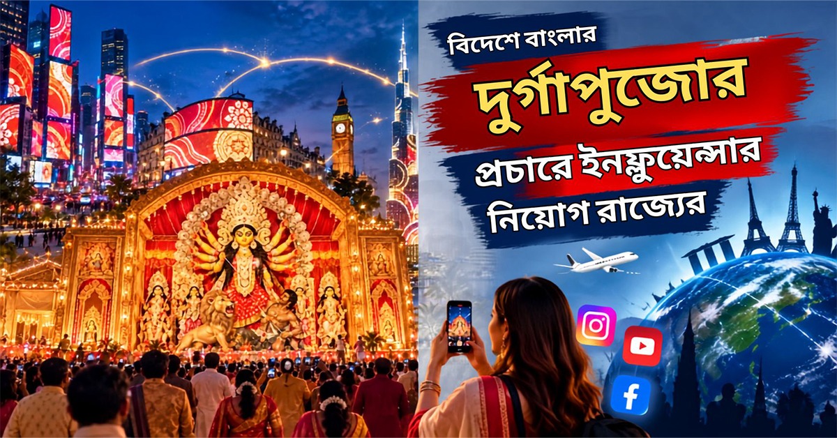 ২০০ কোটি ভিউই লক্ষ্য! বিদেশে বাংলার দুর্গাপুজোর প্রচারে  প্রায় ৩ হাজার ইনফ্লুয়েন্সার নিয়োগ রাজ্যের