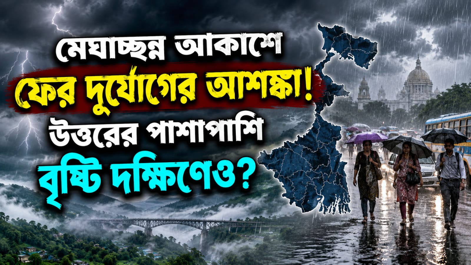 Weather: মেঘাচ্ছন্ন আকাশে ফের দুর্যোগের আশঙ্কা! উত্তরের পাশাপাশি বৃষ্টি দক্ষিণেও?