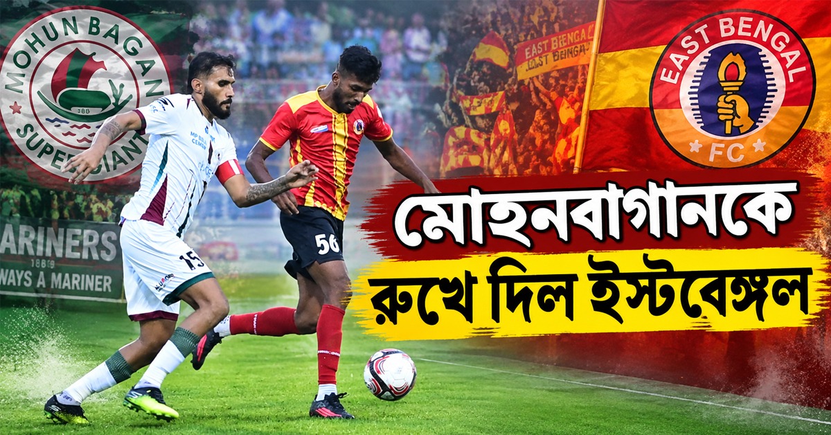 ডার্বি ড্র , তারকা সমৃদ্ধ মোহনবাগানকে রুখে দিল ইস্টবেঙ্গলের তরুণ ব্রিগেড