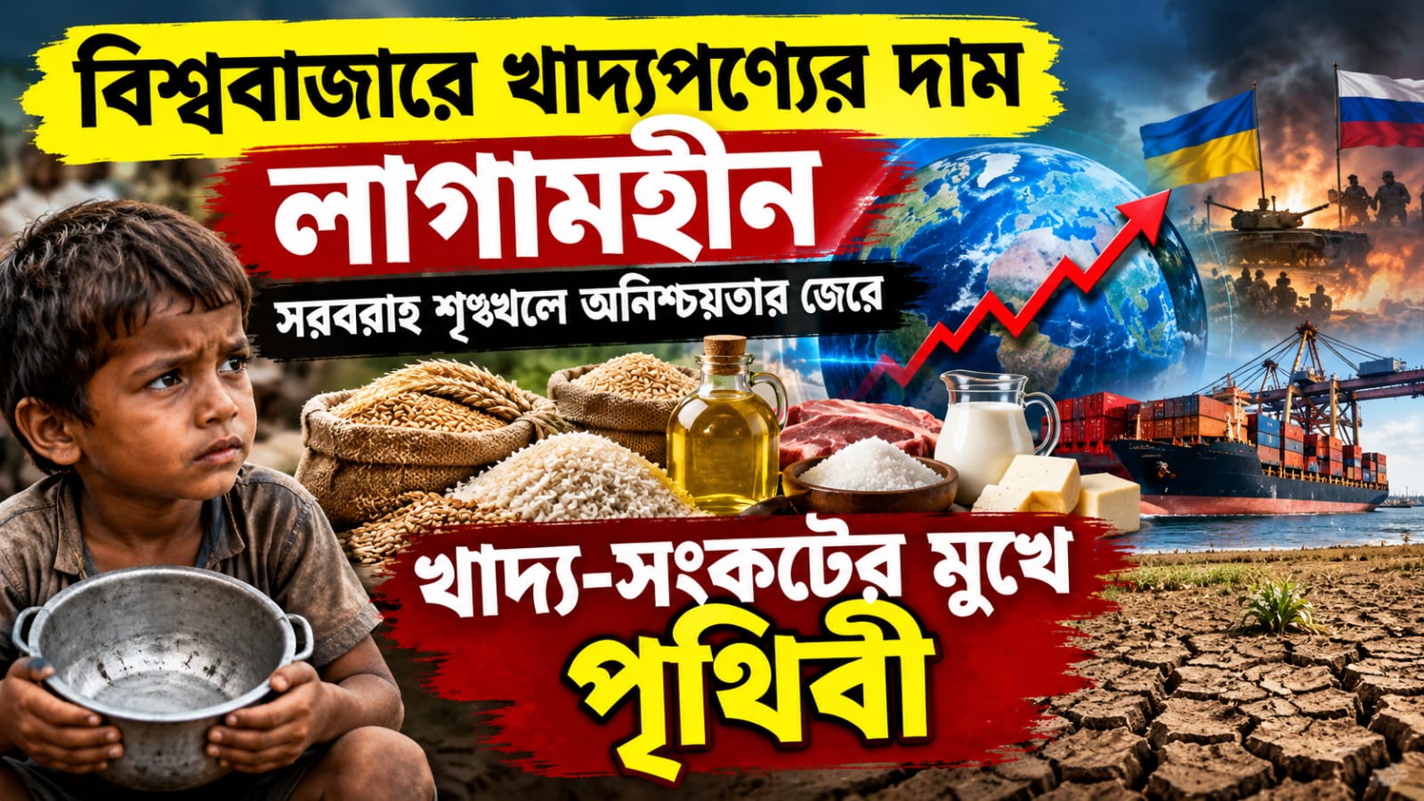যুদ্ধ আর আবহাওয়ার দ্বিমুখী মারে অগ্নিমূল্য বিশ্ববাজার! খাদ্য-সঙ্কটের মুখে গোটা পৃথিবী