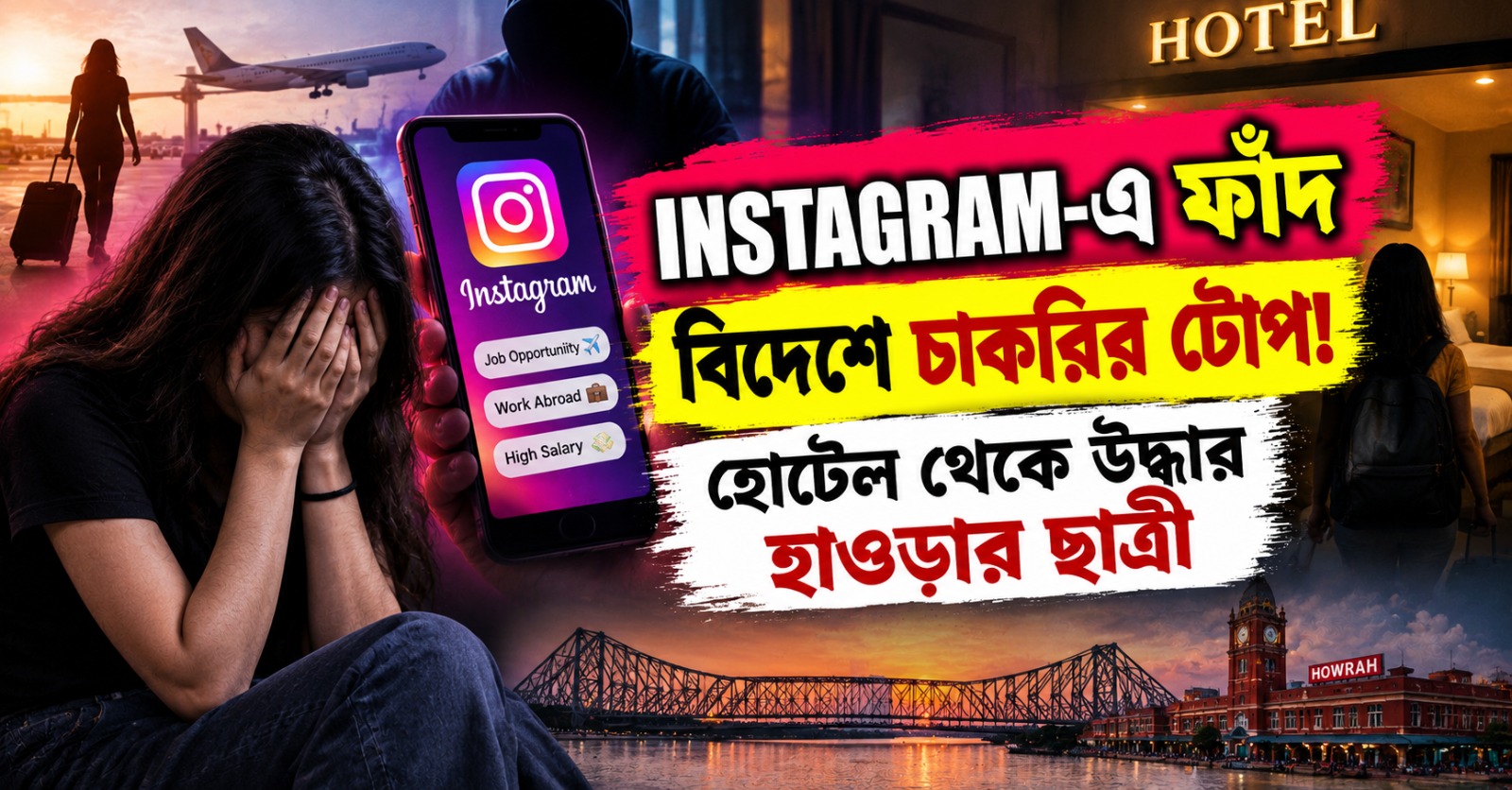 Instagram-এ ফাঁদ, বিদেশে চাকরির টোপ! কলকাতার হোটেল থেকে উদ্ধার হাওড়ার ছাত্রী