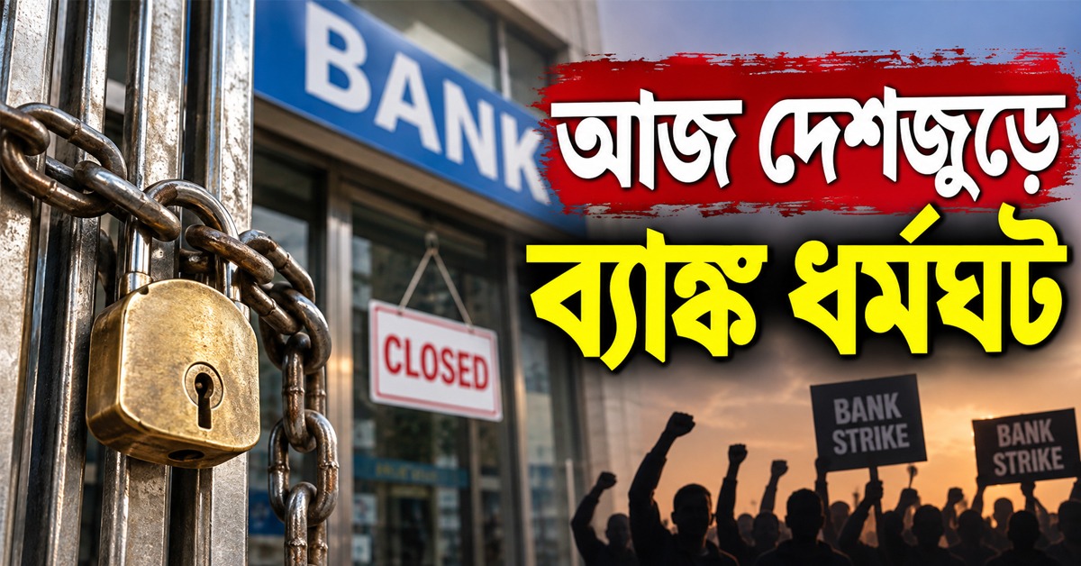 আজ ব্যাঙ্ক ধর্মঘট, প্রভাব পড়তে পারে এটিএম পরিষেবাতেও! গ্রাহকদের চূড়ান্ত ভোগান্তির আশঙ্কা