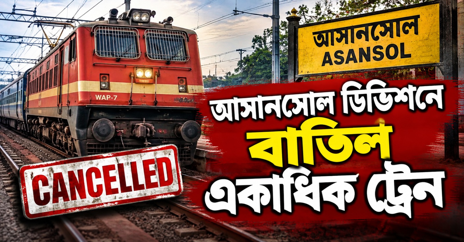 আসানসোল ডিভিশনে সিগন্যালিংয়ের কাজ, ১৫-১৬ সেপ্টেম্বর বাতিল একাধিক ট্রেন
