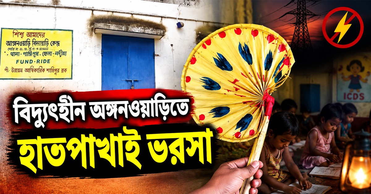 বিদ্যুৎহীন অঙ্গনওয়াড়িতে হাতপাখাই ভরসা, দেড় বছর ধরে দুর্ভোগ খুদে পড়ুয়াদের