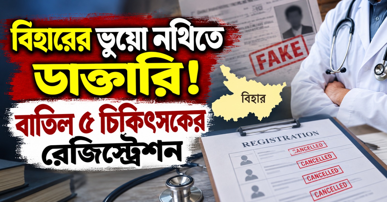 বিহারের ভুয়ো নথিতে ডাক্তারি! বাতিল ৫ চিকিৎসকের রেজিস্ট্রেশন