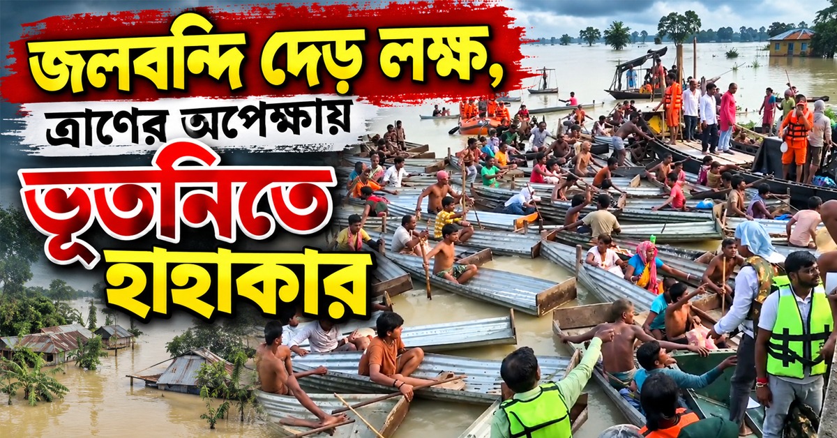 জলবন্দি দেড় লক্ষ, ত্রাণের অপেক্ষায় ভূতনিতে হাহাকার