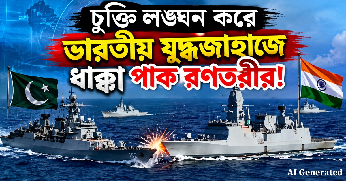 চুক্তি লঙ্ঘন করে ভারতীয় যুদ্ধজাহাজে ধাক্কা পাক রণতরীর! অপেশাদার বলে তুলোধনা নয়াদিল্লির