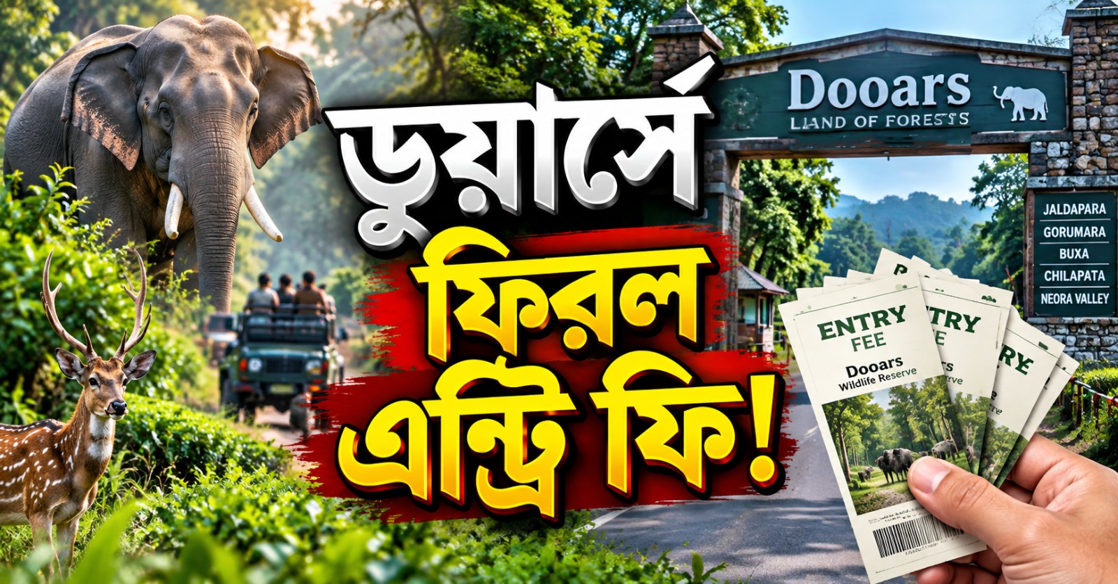 ডুয়ার্সের জঙ্গলে ফিরল এন্ট্রি ফি! পর্যটন মরসুমের শুরুতেই চাপ পর্যটকদের পকেটে