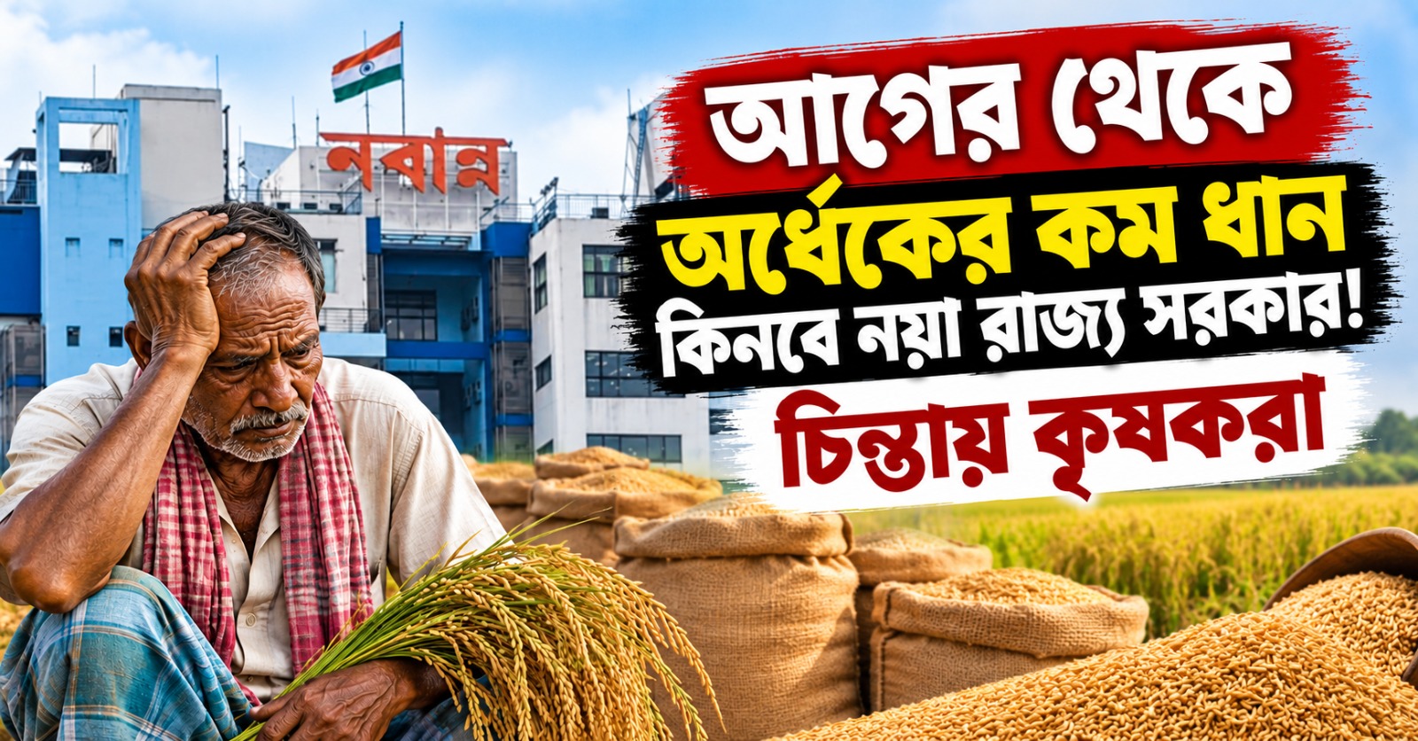 আগের থেকে অর্ধেকের কম ধান কিনবে নয়া রাজ্য সরকার! চিন্তায় কৃষকরা