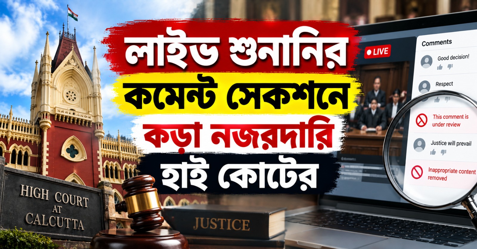 লাইভ শুনানিতে কুরুচিকর মন্তব্য, কমেন্ট সেকশনে কড়া নজরদারি হাই কোর্টের