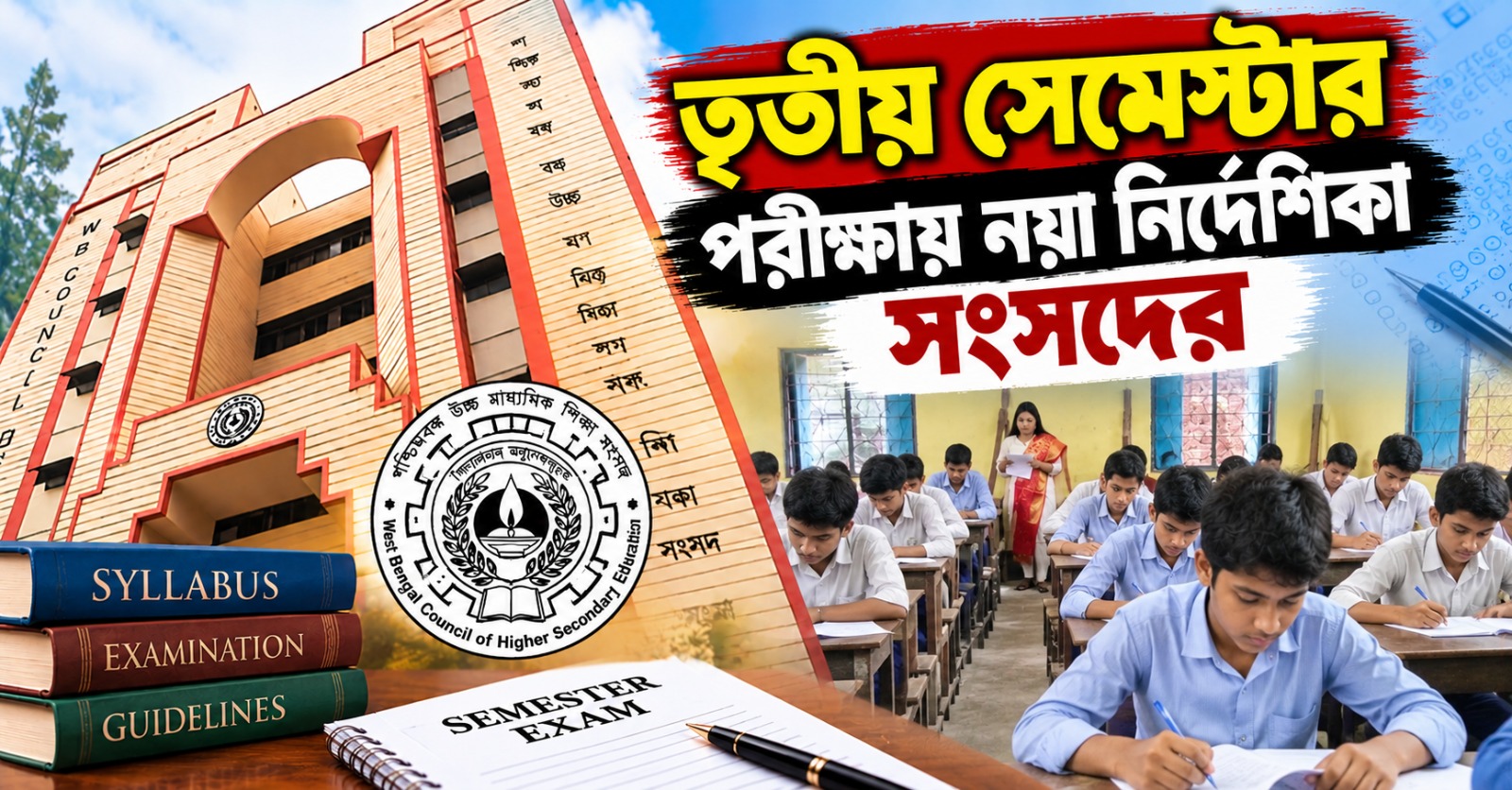 তৃতীয় সেমেস্টার পরীক্ষায় নয়া নির্দেশিকা সংসদের