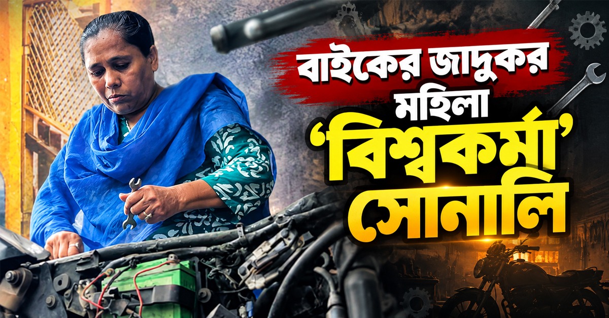পার্ক সার্কাসের রাজপথে জীবন্ত বিশ্বকর্মা: পুরুষতন্ত্রের গণ্ডি ভাঙলেন বাইক মেকানিক সোনালি