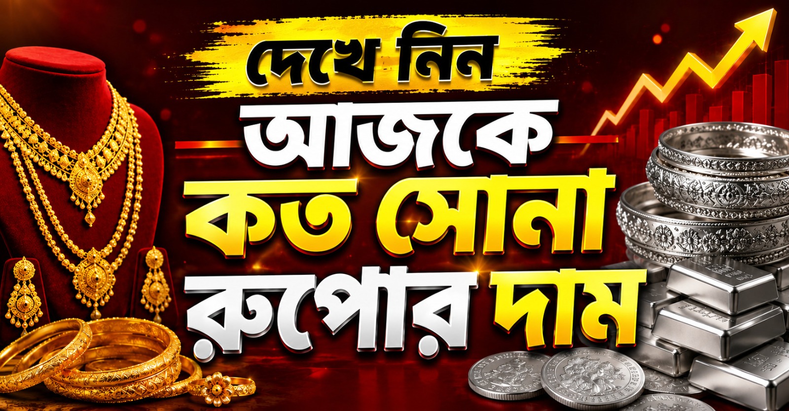 কত দাম আজ সোনা রুপোর দেখে নিন এক নজরে