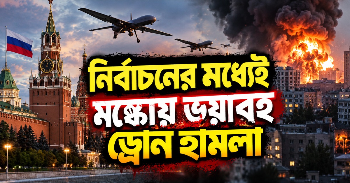 নির্বাচনের মধ্যেই মস্কোয় ভয়াবহ ড্রোন হামলা,বিপুল ক্ষয়ক্ষতি