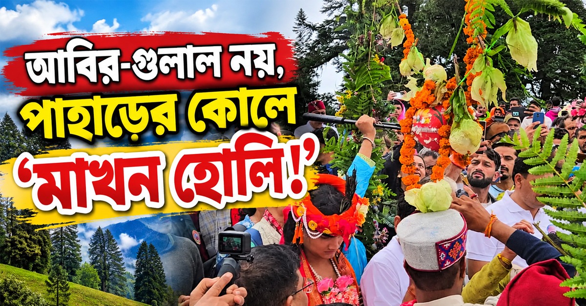 আবির-গুলাল নয়, পাহাড়ের কোলে ‘মাখন হোলি!’ কোথায় হয় এই অভিনব উৎসব?