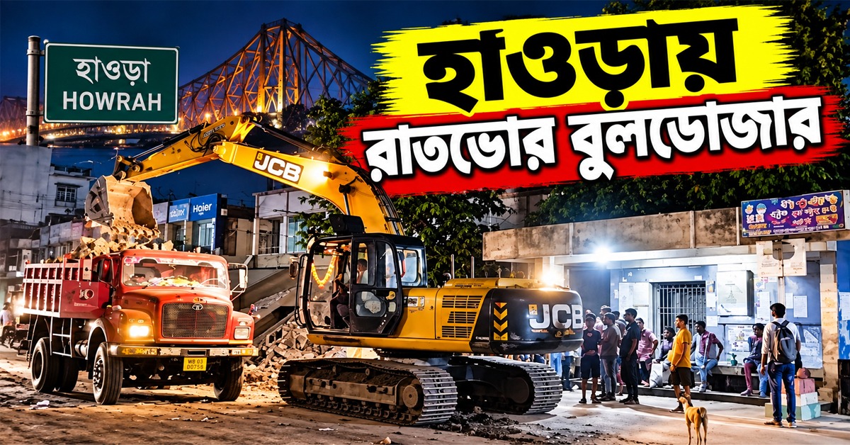 হাওড়ায় রাতভোর বুলডোজার, ভাঙা হল প্রাক্তন বিধায়কের কার্যালয়