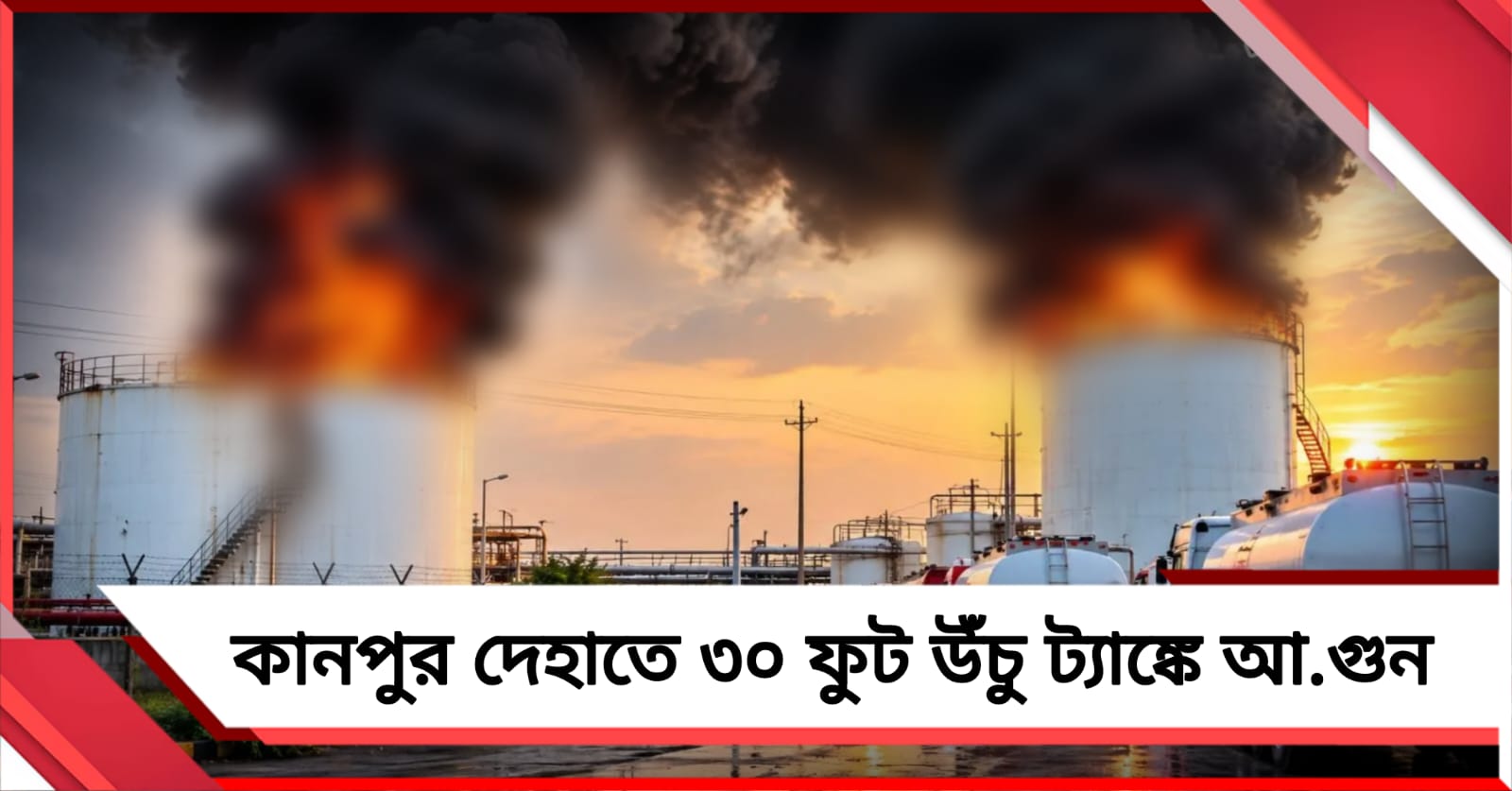 কানপুর দেহাতে ৩০ ফুট উঁচু ট্যাঙ্কে আগুন, মৃত ২ শ্রমিক!