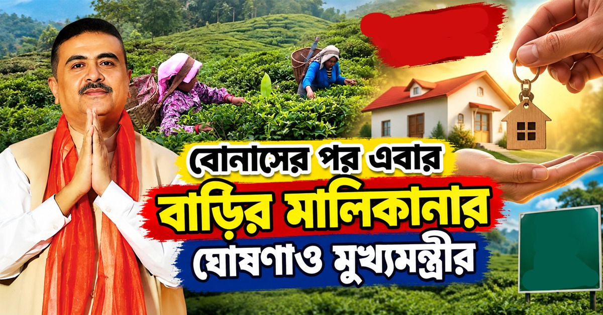 পুজোর আগে চা শ্রমিকদের জোড়া সুখবর: ২০% বোনাসের পর এবার বাড়ির মালিকানার ঘোষণাও মুখ্যমন্ত্রীর